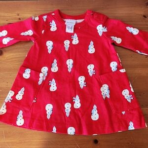 Hanna Anderson Festive Winter Red Baby Dress